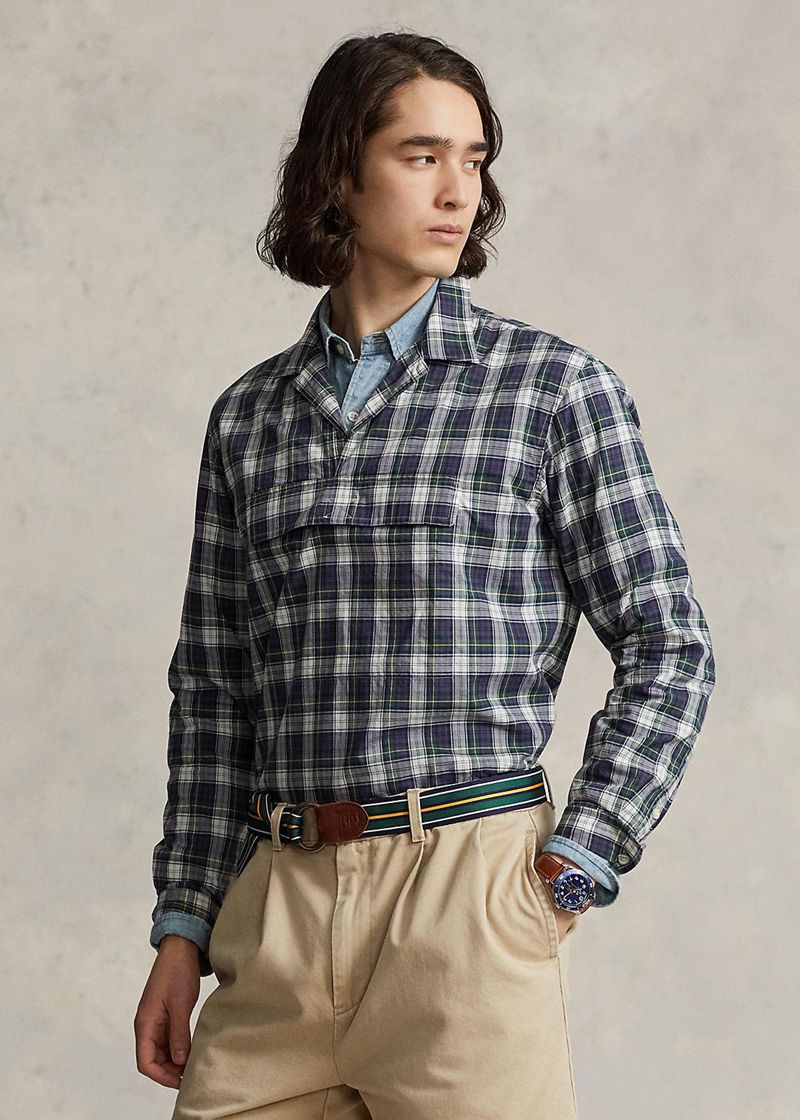 ポロ ラルフ ローレン シャツ メンズ カラー クラシック フィット 格子縞 Poplin Popover CFBUS9781